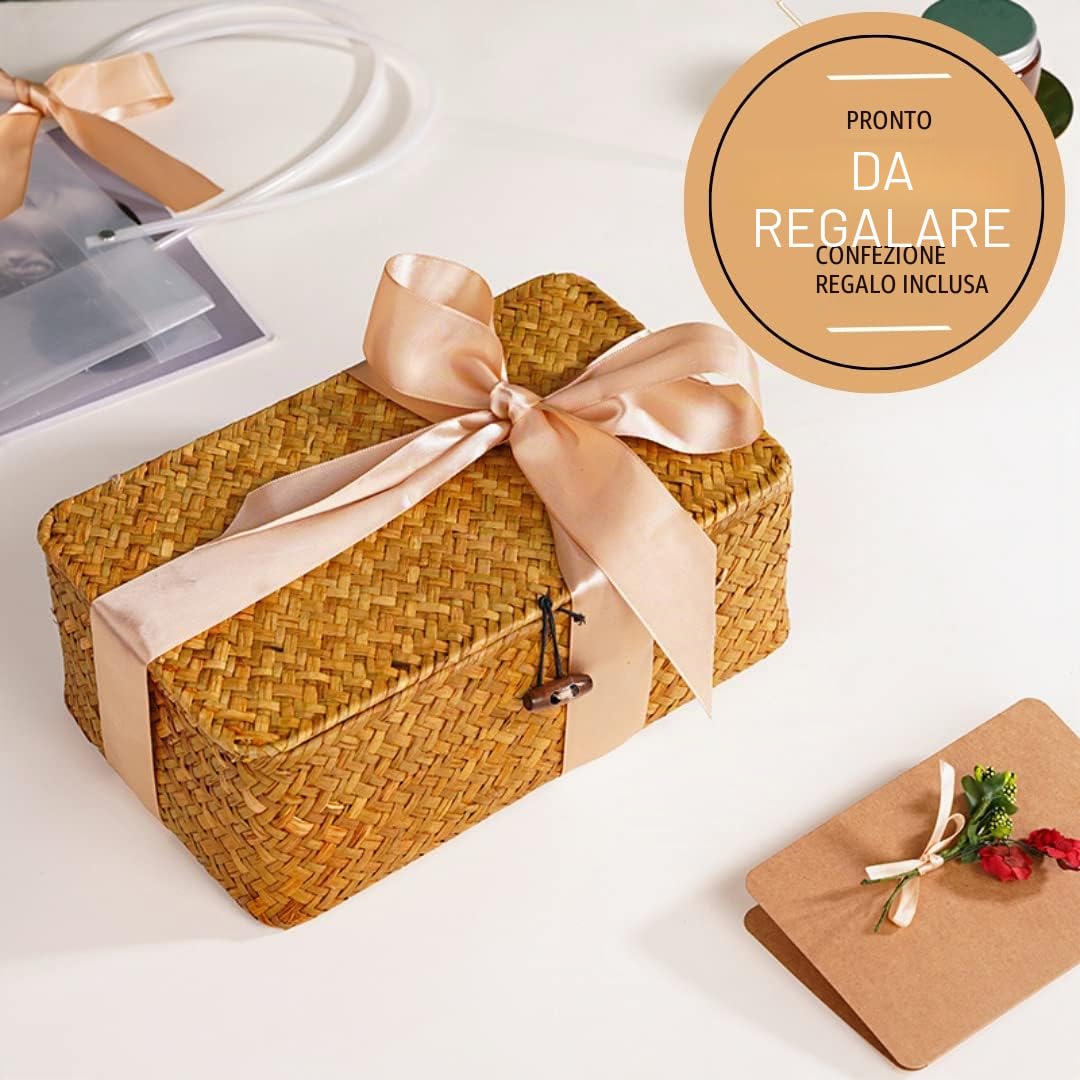 Regalo Donna | Idee Scatola | Regali per Lei | Cura del corpo e benessere Cestino intrecciato riutilizzabile e biglietto personalizzato Compleanno Scatole Mamma Migliore Amica Ragazza Originale Utile