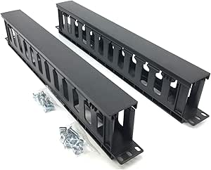 2 Pack 1U 12-Slot Horizontal Rack Mount Cable Management Organizer