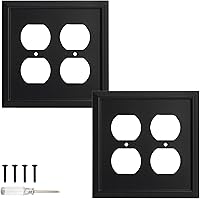 Vista 17 de Placa de pared, cubiertas de salida dúplex, cubierta de interruptor de luz en negro mate - variedad de 13 estilos de placa de salida eléctrica