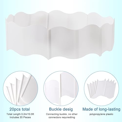 Miniatura 3 de Borde de borde de jardín, bordes de paisaje de jardín, bordes de valla de jardín de plástico, bordes de paisajismo entrelazados, borde flexible para