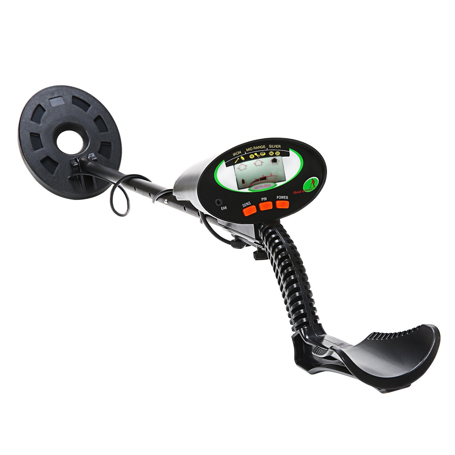 NALANDA Metal Detector High Accuracy Waterproof Outdoor Treasure Hunters 2 Detection Modes Adjustable Sensitivity Built In Speaker For Beginners, Hobbies, Outdoor Gold Digger MD6030, Black