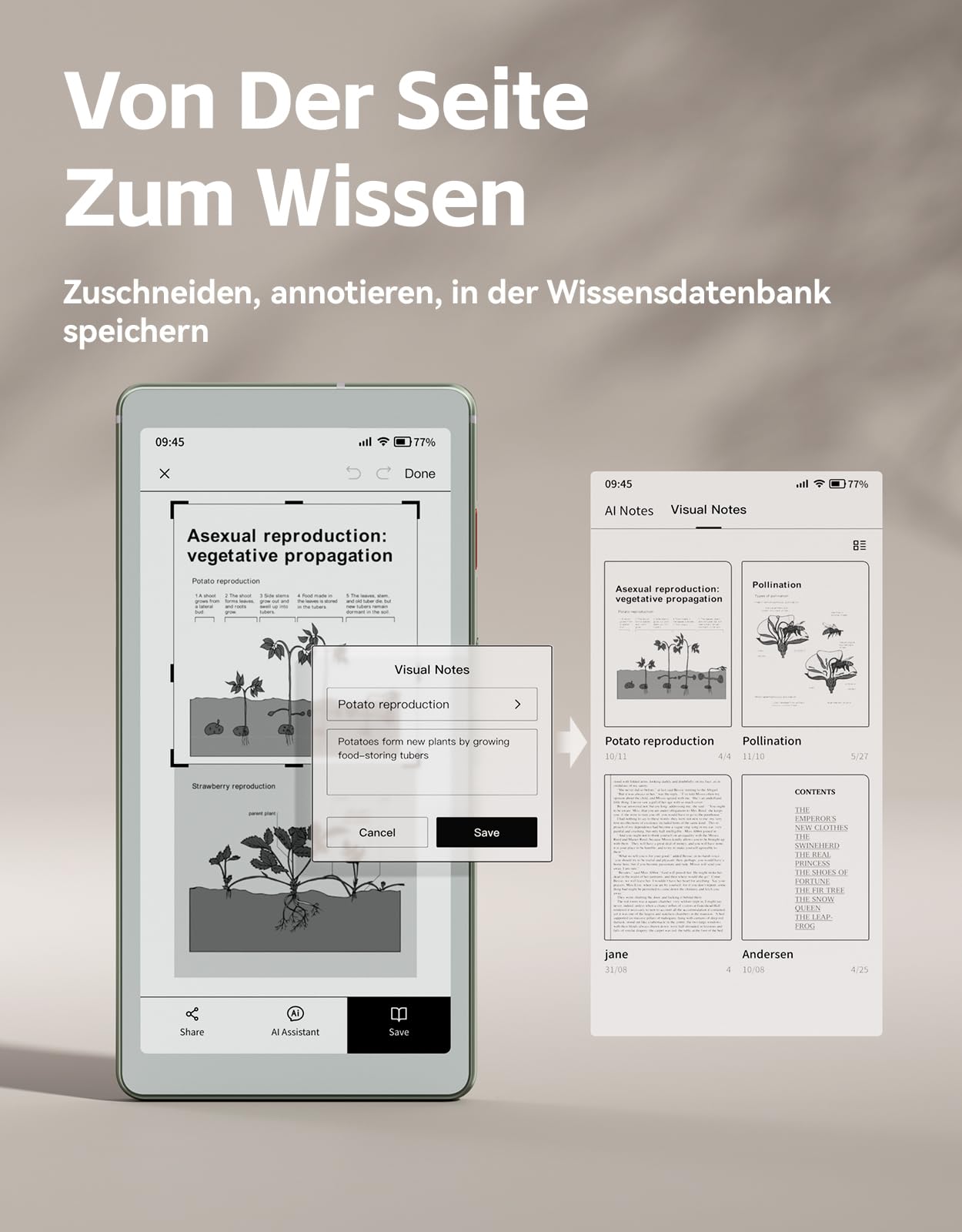 VIWOODS 6,13’’ AiPaper Reader mit 4G-Konnektivität, Ultra-dünnem & leichtem E-Ink eReader, AI-Integration, 300 PPI, einstellbarem Frontlicht, 128 GB Speicher