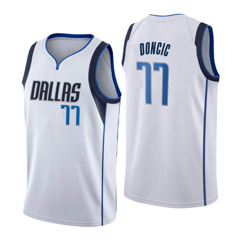Feikcore Men’s Jersey - Dallas Mavericks 77 Doncic Embroidered Mesh Basketball Swingman Jersey