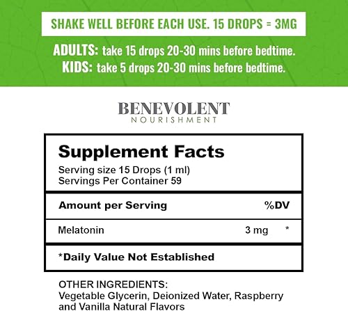 Miniatura 4 de Melatonina 0.0001 oz líquida. Potente y eficaz gota sublingual que te hará dormir rápido. Sin alcohol y fórmula 100 % sin gluten para toda la