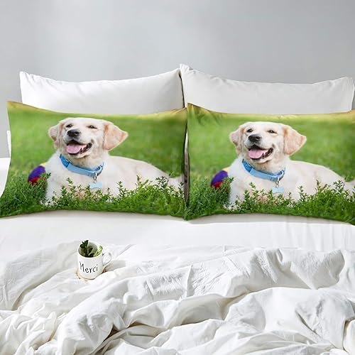 Miniatura 3 de Juego de cama para perros Feelyou con estampado de perro, funda de edredón para niños y niñas, funda de edredón de perro de Labrador en 3D, con