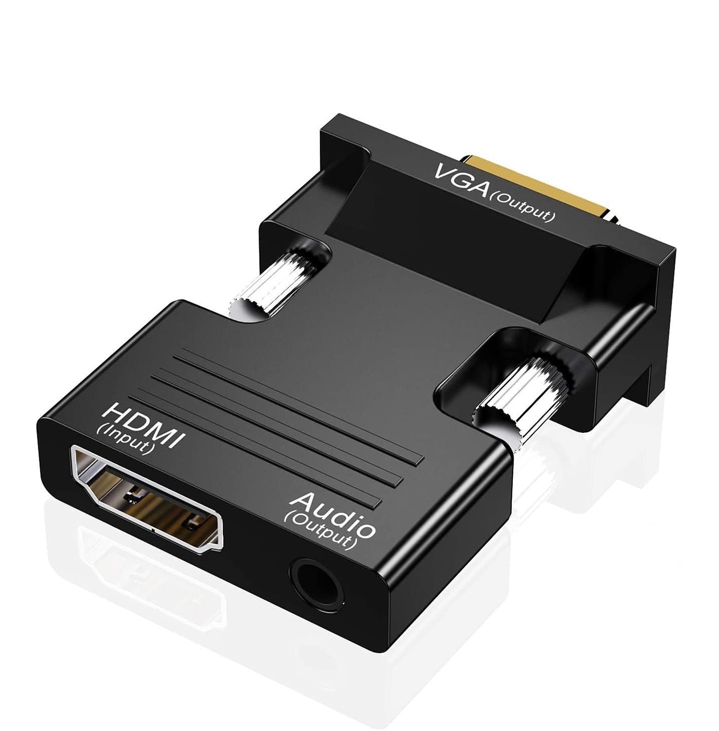 HDMI to VGA Converter with 3.5mm Audio Output, 1080p Video Adapter for Laptop, PC, PS3, Xbox, TV Stick, Blu-ray, DVD VGA Male, Single Pack-image-5