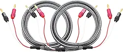Cabos & Plugs, Par de Cabos de Caixa Trançado para Caixas de Som, com plugues Banana soldados (1.5m)