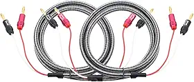 Cabos & Plugs, Par de Cabos de Caixa Trançado para Caixas de Som, com plugues Banana soldados (1.5m)