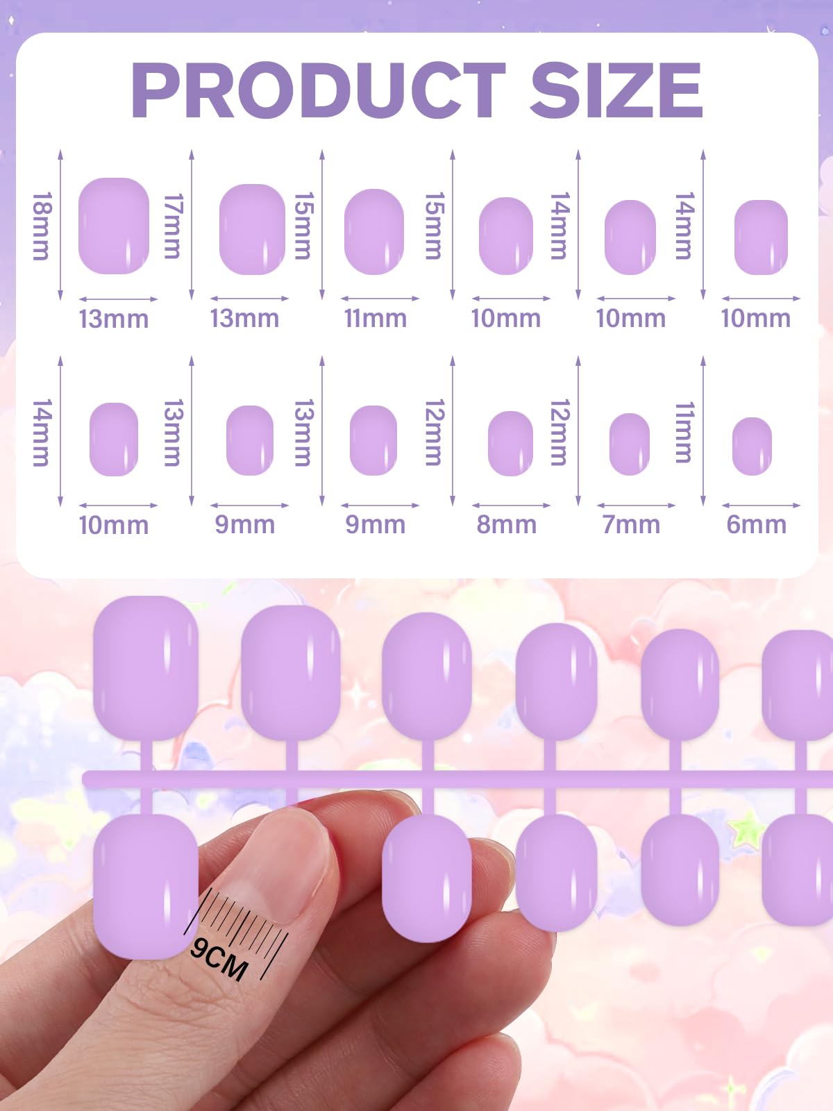 576 Pieces Kids Short Glossy Press on Nails - Image 3