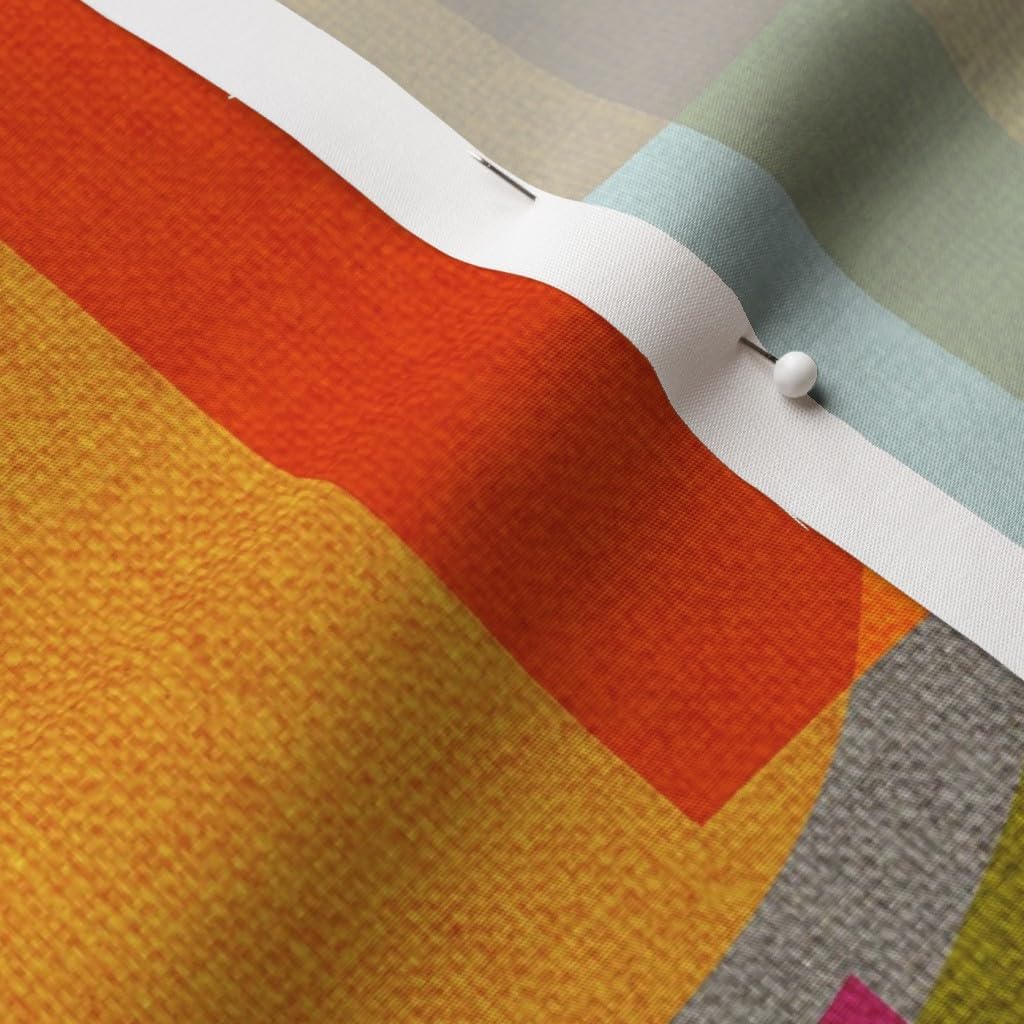 Spoonflower Fabric - Midcentury Modern Bright Geometric Retro Abstract Colorful Shapes Printed on Cotton Poplin Fabric by The Yard - Sewing Shirting Quilting Dresses Apparel Crafts