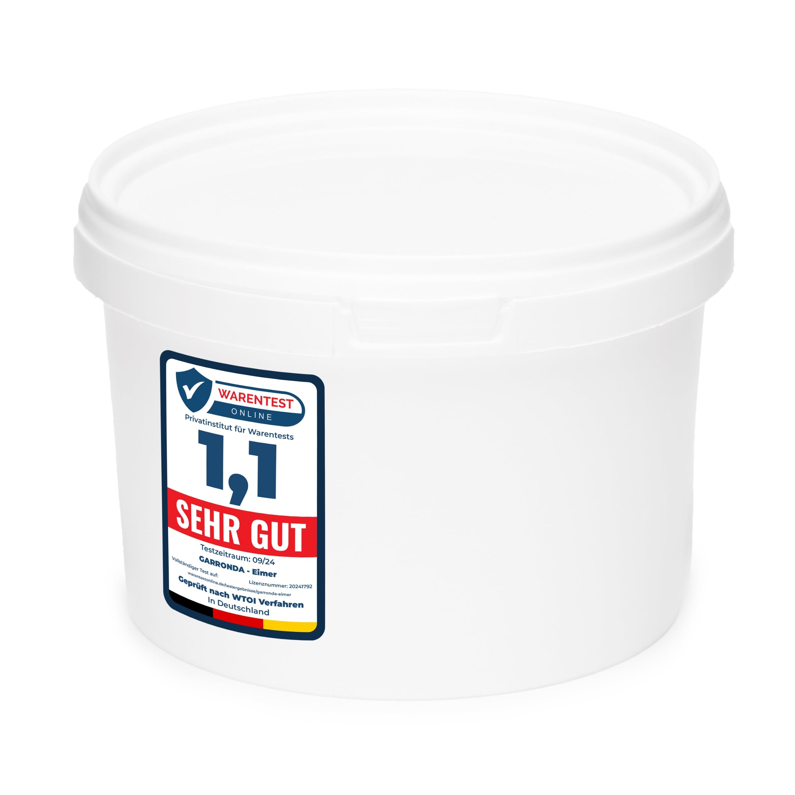 Garronda Eimer mit Deckel 0,5 L für die Lagerung von Lebensmittel- und Chemischen Produkten 100 Stück Weiß GD-0071