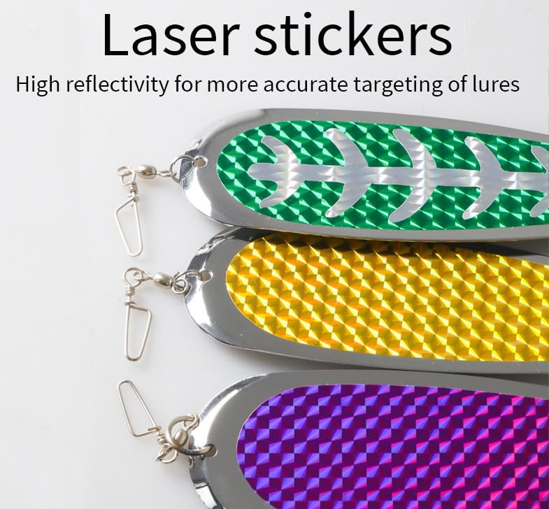 KTGCOZS Pack of 2 5.5in/1oz Blade Fishing Flasher Spoon Trolling Fishing for Bass Trout