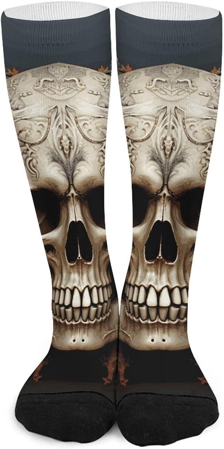 Skulls Knee High Soccer Socks Moisture Wicking