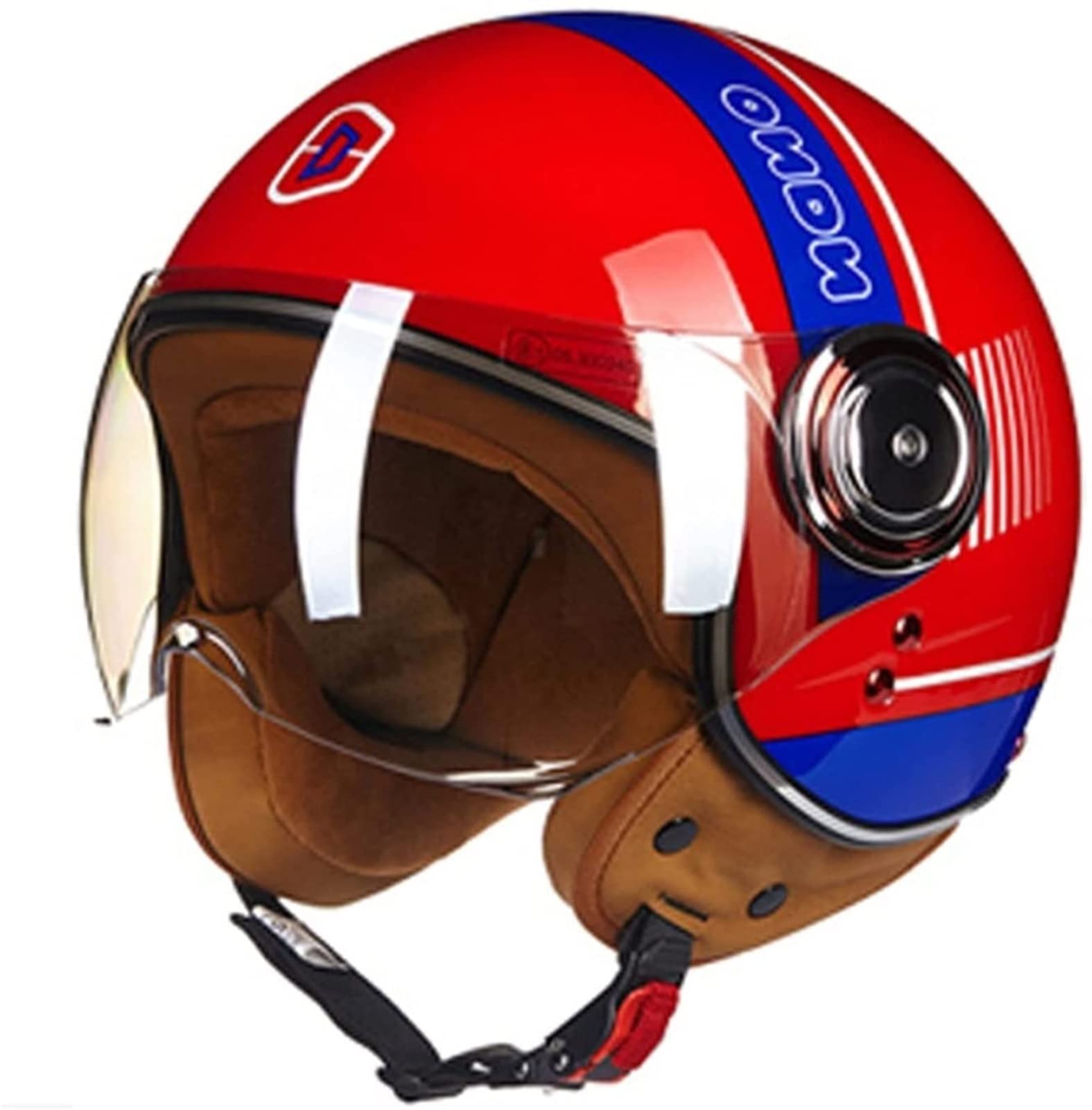 Casque jet moto vintage 3/4 avec pare-soleil pour vos balades estivales en scooter de ville