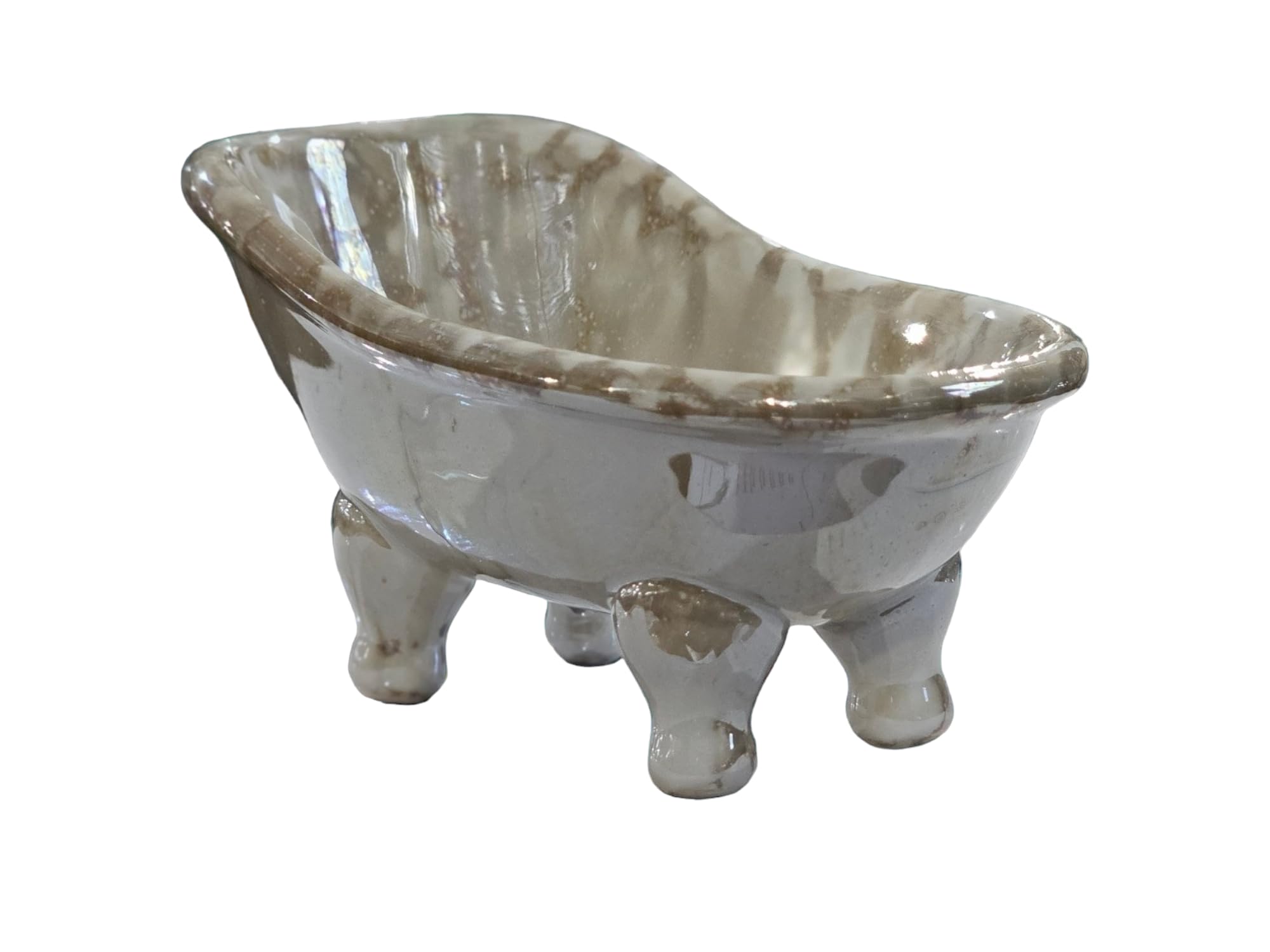 Charming Miniature Porcelain Bath Tub Soap Dish: A Stylish Touch for Your Bathroom (Blue)