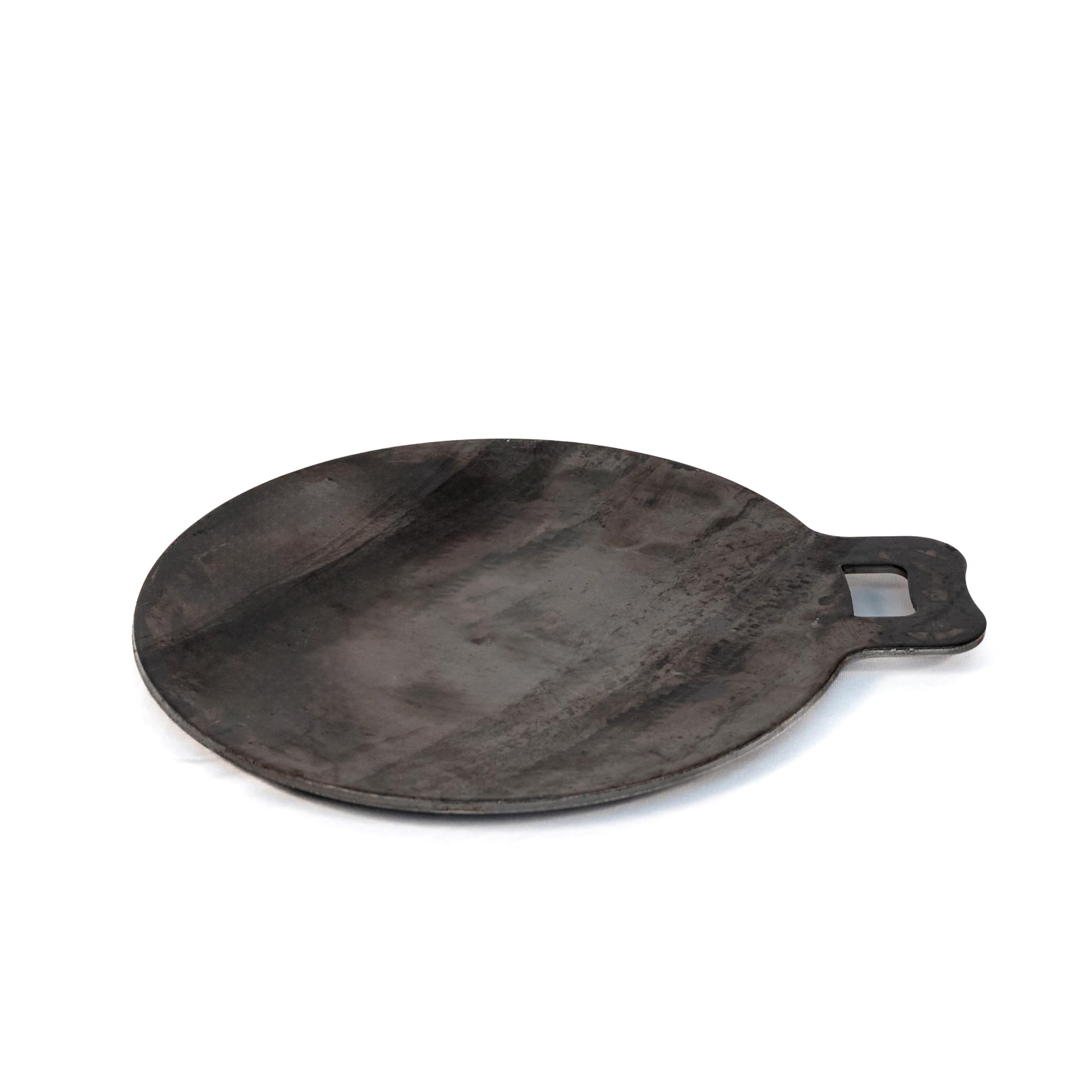 Zishta Traditional Handcrafted 12 Inch Pure Iron Tawa Pan | Pre Seasoned Iron Dosa and Roti Tawa Pan | Iron Tawa Dosa Kallu Cookware -Large | Export Quality | Black (Dia: 30.5 cm, 3 KG) 1
