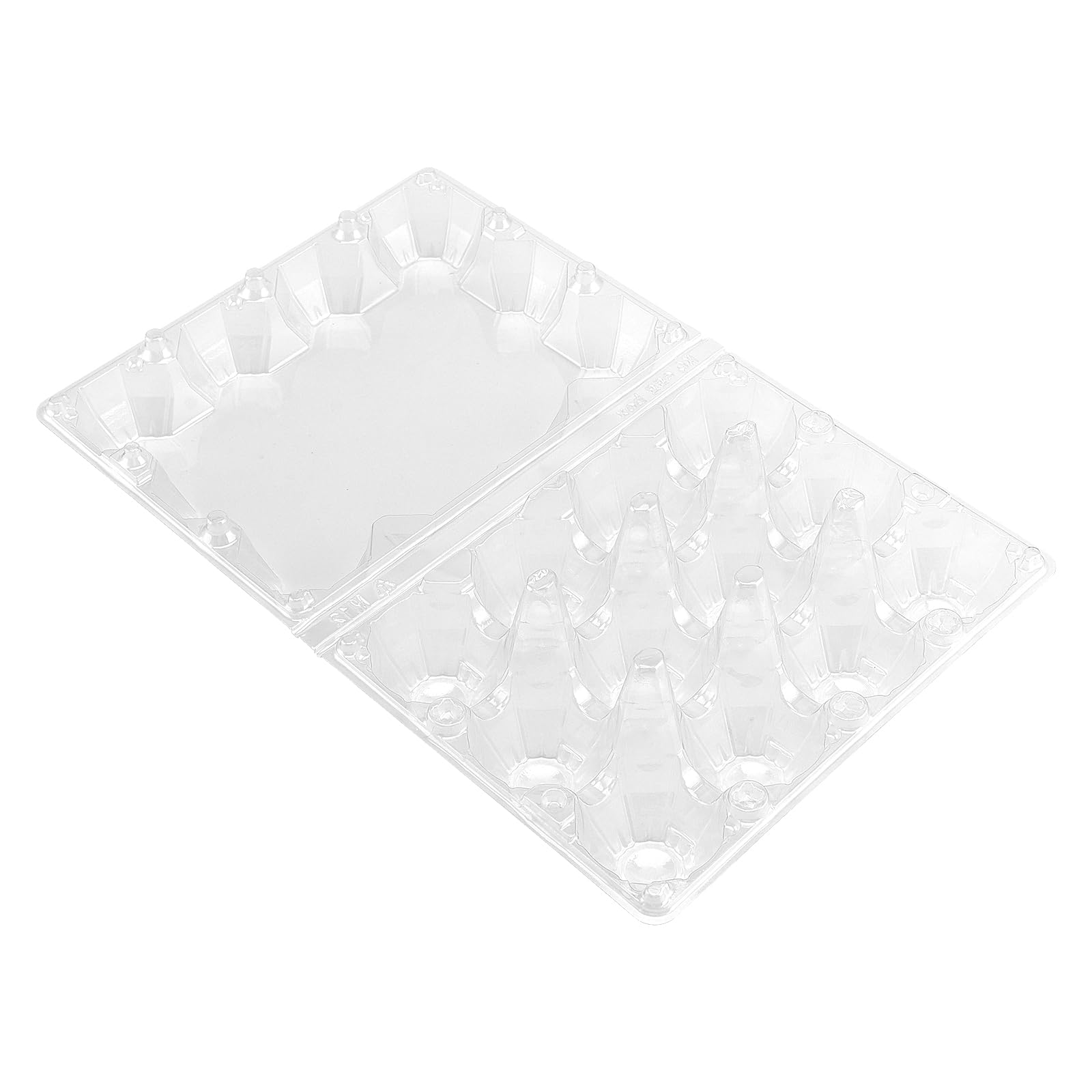 FUNSUEI 100 Piezas de Cajas de Huevos de Plástico Transparentes con 12 Unidades, Bandejas Blancas para Almacenamiento de Huevos, 19,3 x 14,6 x 6,2 cm