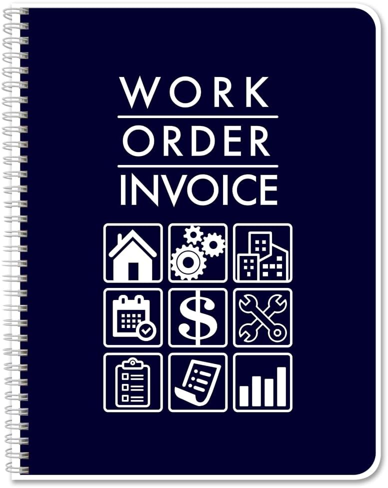 BookFactory Work Order Invoice Book/Contractor Carbonless Job Order Tracking Log Book - Wire-O, 8.5'' x 11'', 100 Pgs (50 Sets of Pages) Contains Duplicate Pages (Made in USA)