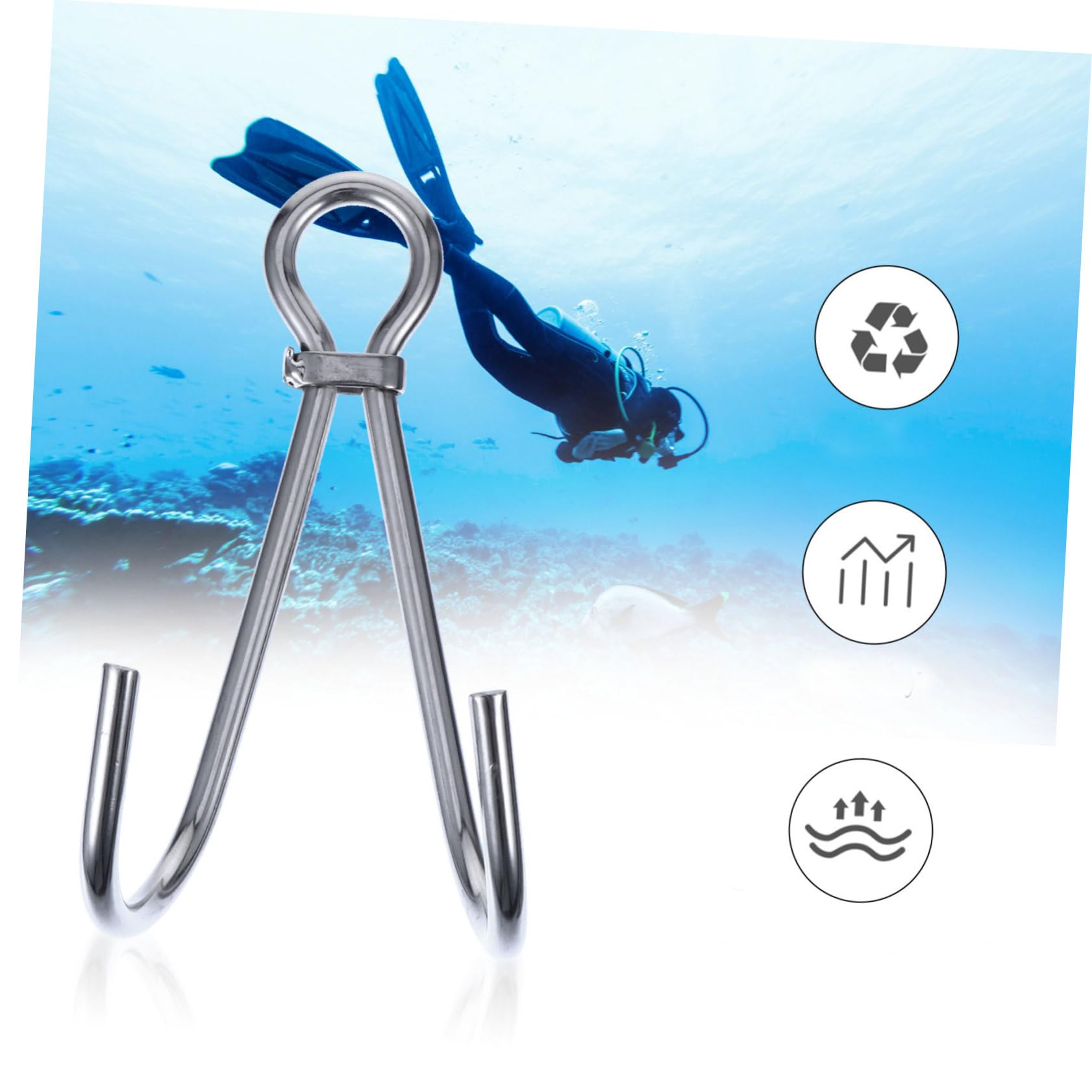 BESPORTBLE Pcs Diving Hook Stainless Steel Double Hook Essential Diving Equipment
