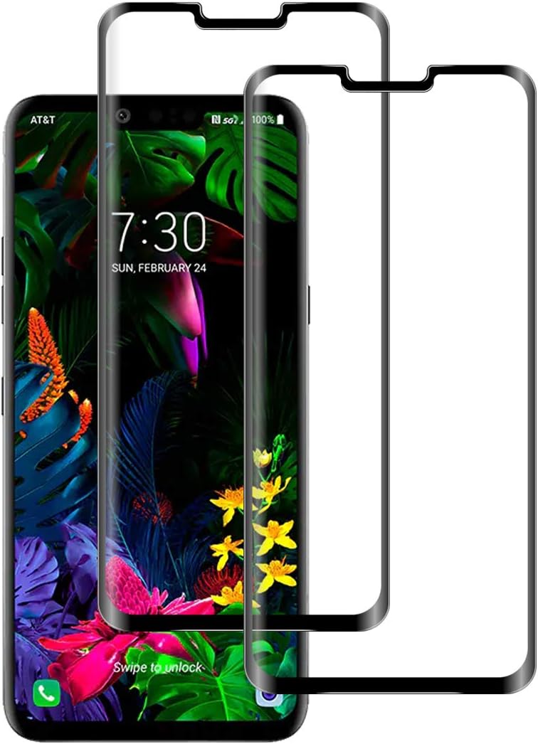 LG G8 ThinQ Screen Protector by YEYEBF, [2 Pack] Full Coverage Tempered Glass Screen Protector [Case-Friendly][Bubble-Free][Anti-Scratch][3D Touch] Screen Protector Glass for LG G8 ThinQ