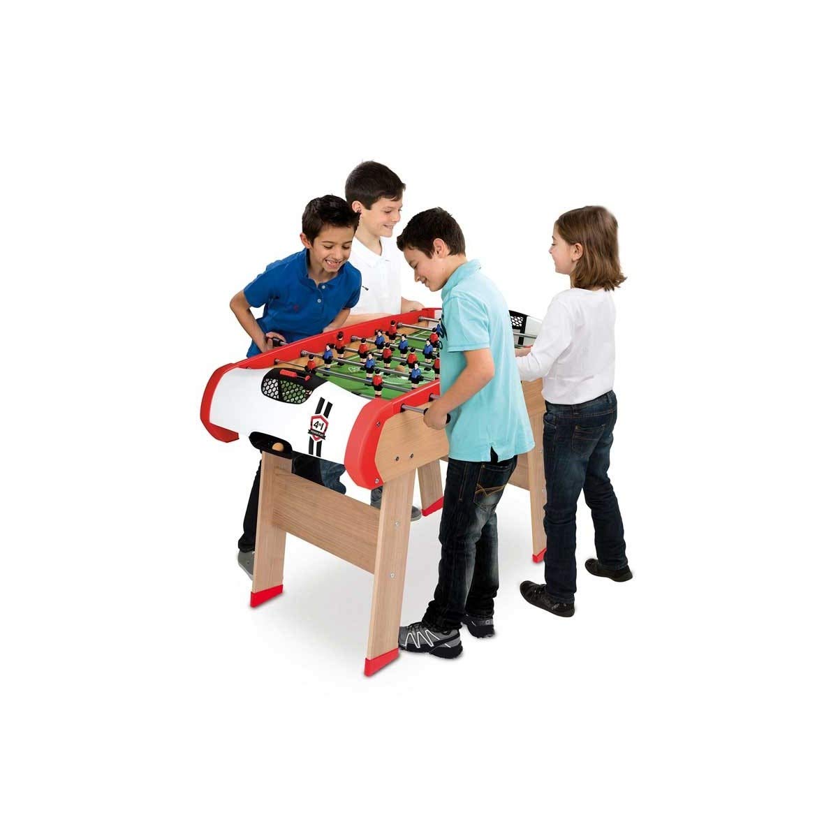 Smoby Powerplay 640001 - Calcio balilla multifunzione 4 in 1, convertibile, biliardo, ping pong o hockey, per bambini a partire dagli 8 anni