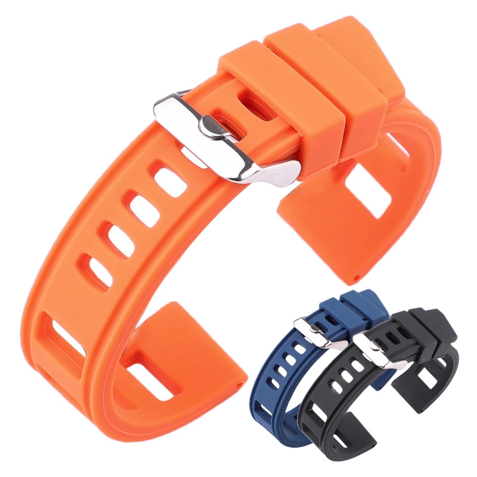 Gumowy Pasek Do Zegarka 20 Mm 22 Mm Wodoodporny Pasek Sportowy Miękka Silikonowa Bransoletka Polerowana Klamra Dla Mężczyzn I Kobiet Smartwatch