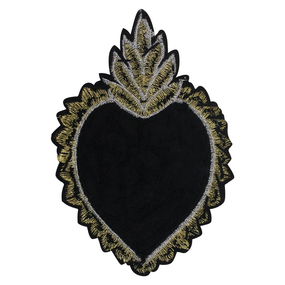 Patchs Brodés Cœur Milagro Mexicains - Lot De 2 à Coudre Sur Vêtements Ou Accessoires