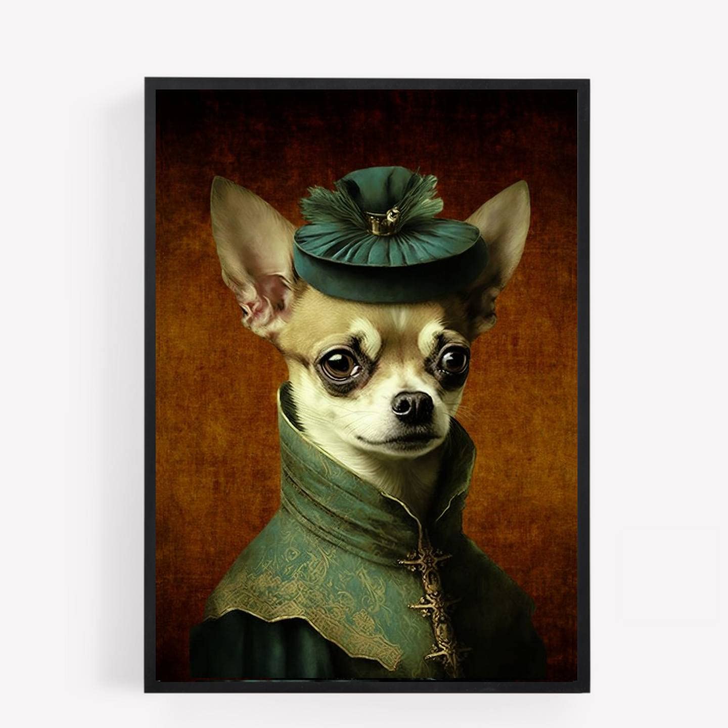 gfc Royal Chihuahua dog Print Picture Poster vintage style A4 UNFRAMED fancy dress victorian stem punk wall art Home decor Decorating