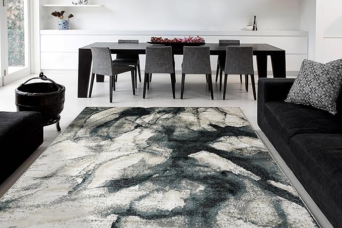 Image of Super Soft Art Collection Abstract Modern Classical Design Carpets Highest Density Silk Carpets for Home Living Room Bedroom /Hall (3x5 Feet (90x150 cm) Multi Vintage1 M)