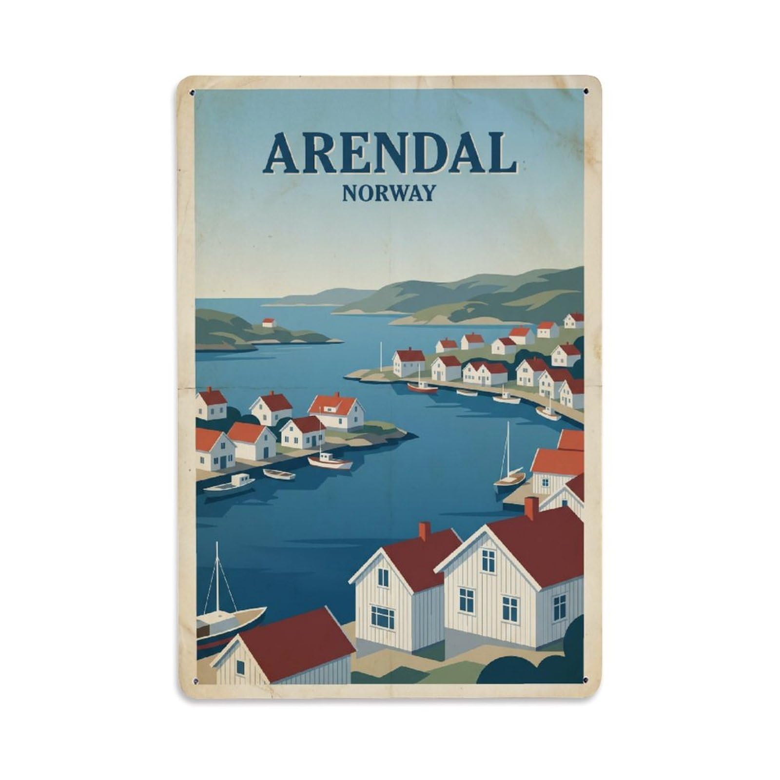 Norway Arendal Travel Retro Metal Tin Sign
