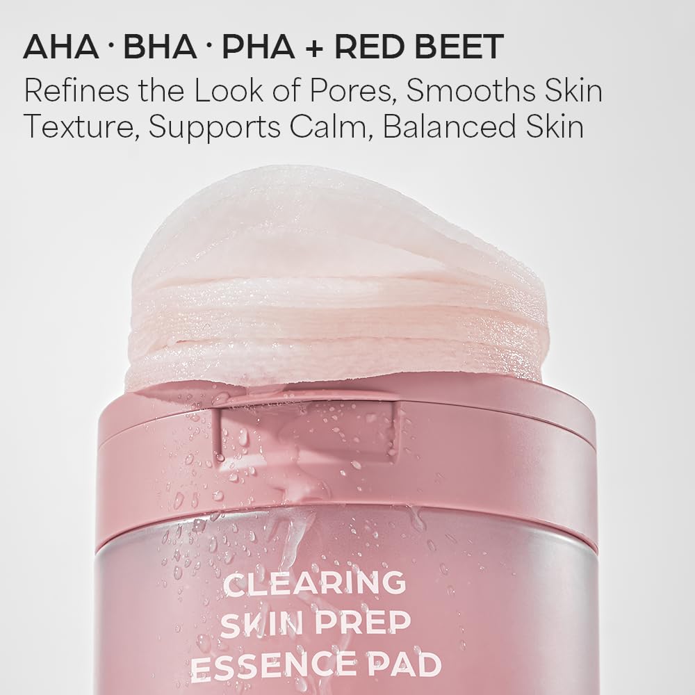 House of Hur Discos Exfoliantes Y Hidratantes Para Preparar La Piel Con Aha, Bha, Pha Y Extracto De Remolacha Roja. Cuidado De La Piel Coreano, 140 Ml/70 Unidades.