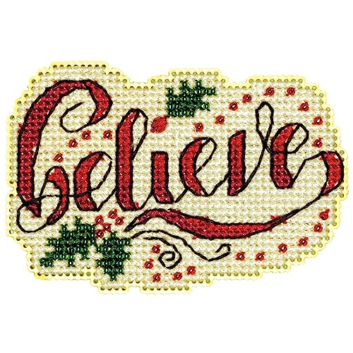Mill Hill Holly Believe beaded counted cross stitch ornament kit