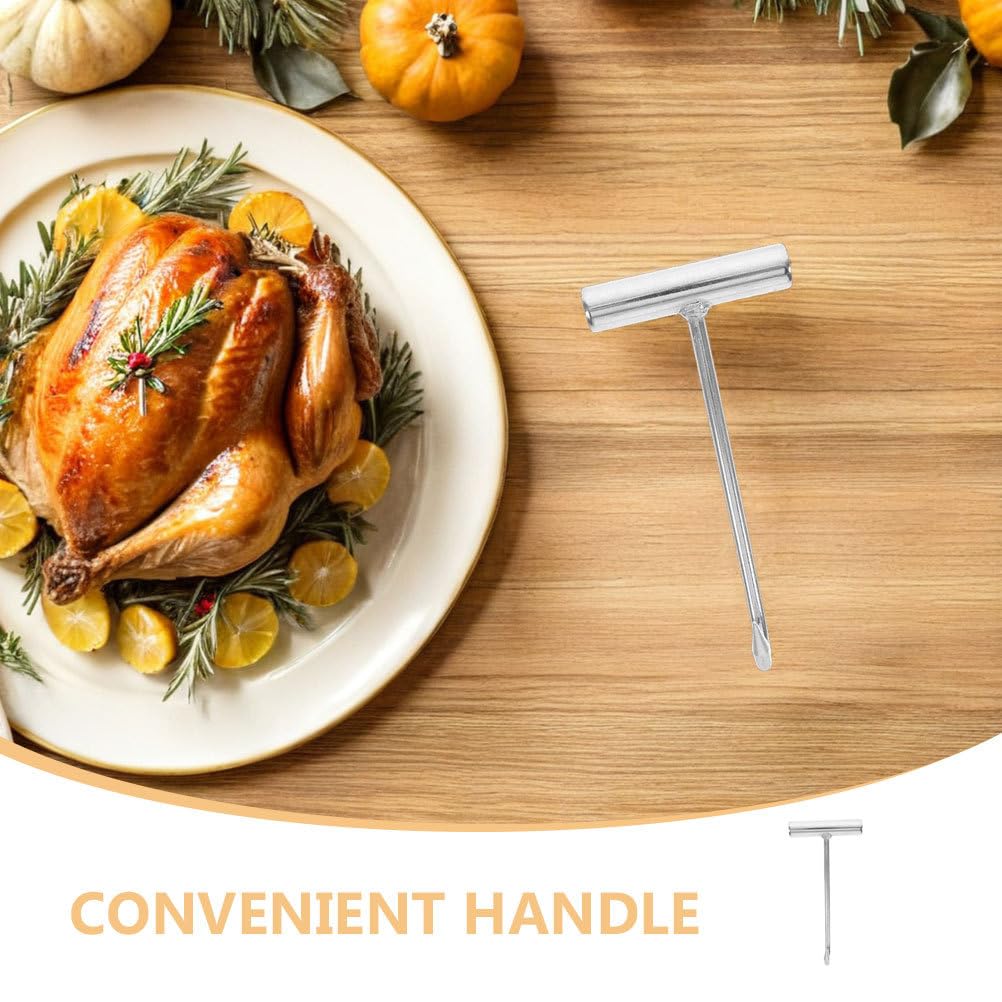 Ganci per Carne Manico Ergonomico a Forma di T in Acciaio Inossidabile 5 Pezzi Presa Sicura per Macelleria Cucina Ristorante Barbecue
