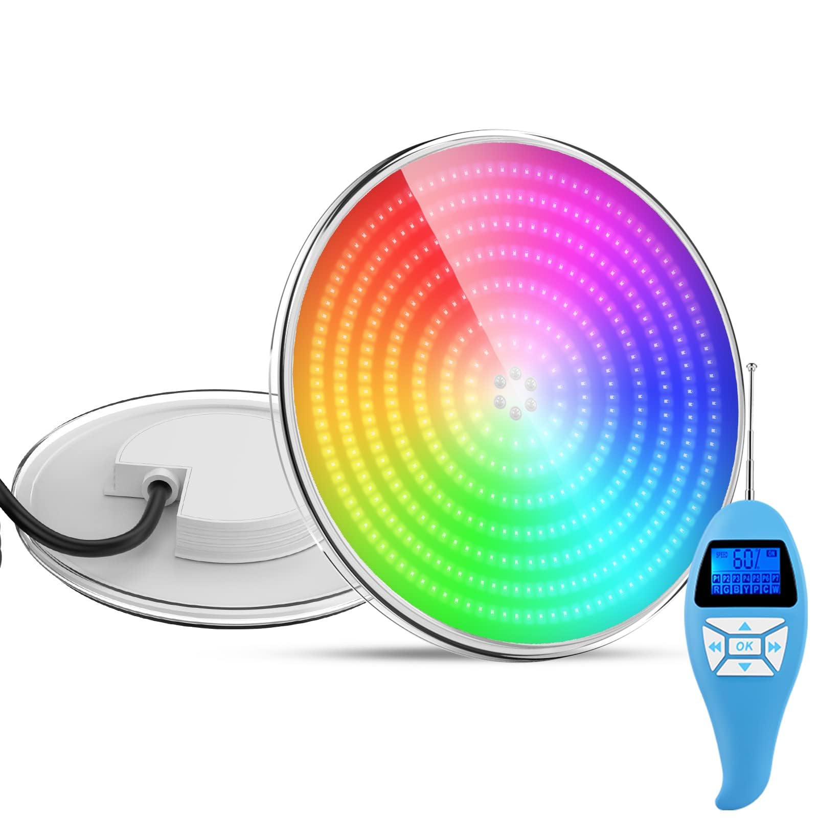 Lampada LED Piscina PAR56 RGB 35W - Impermeabile IP68, 12VAC, Telecomando, Multicolore - Foto 7