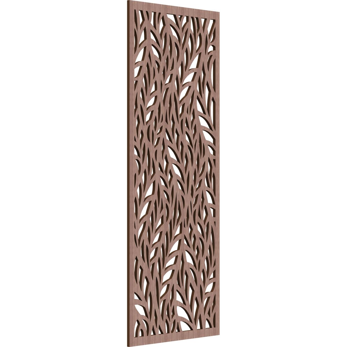 19 3/8"W x 49 3/8"H x 3/8"T Ortonville Decorative Fretwork Wood Wall Panels, Walnut