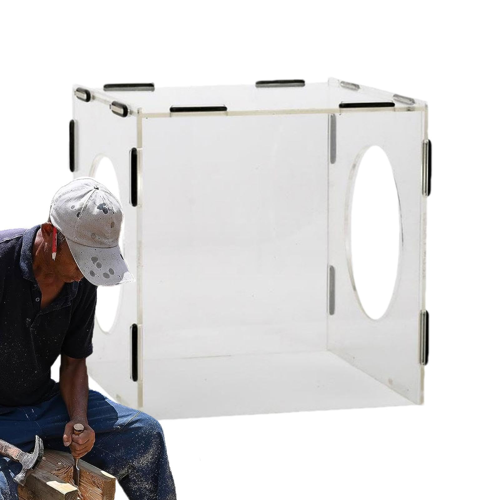 Boîte à poussière de polissage | Couvercle anti-poussière pour polissage | Boîte à poussière fermée transparente pour travaux de meulage