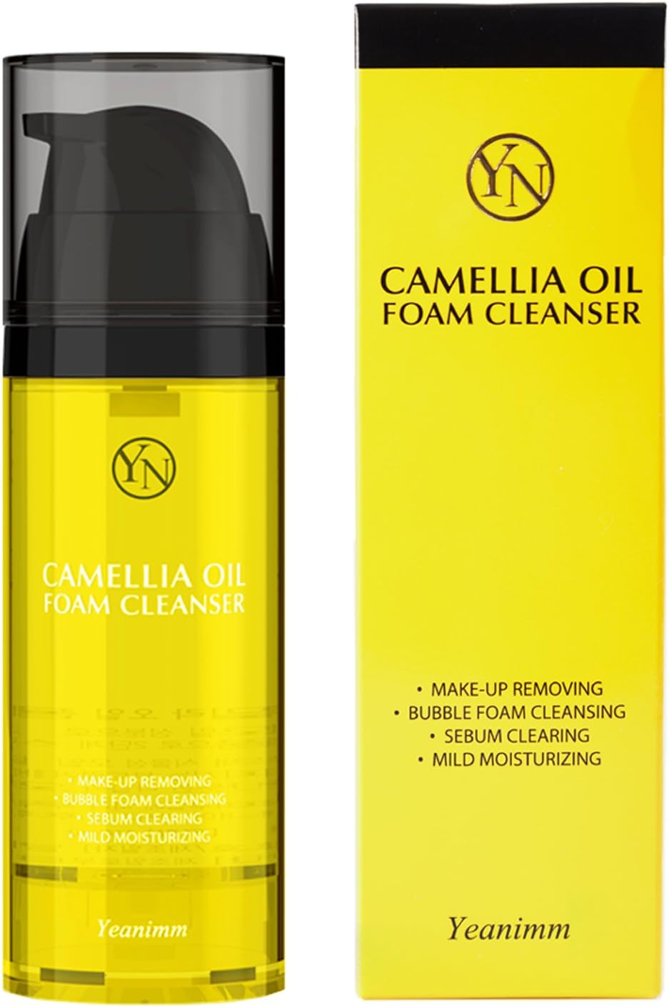 Yeanimm Camellia Oil Face wash Foaming Facial Cleanser, Makeup Remover for All Skin Types, Revitalizing Foaming Face Cleanser, liquid oil cleanser for Acne-Prone & Sensitive skin 8 oz