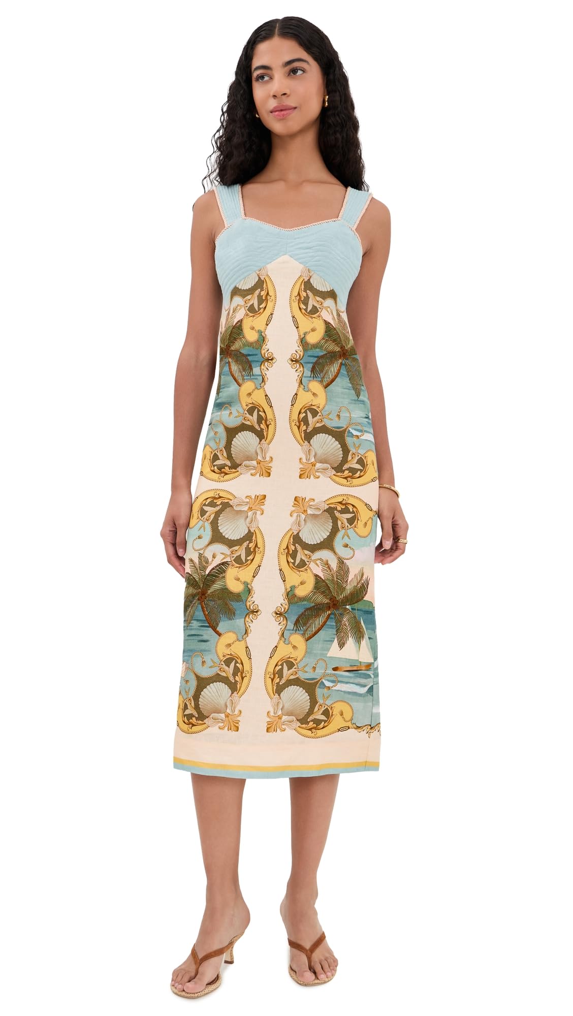 Women's Royal Sea Linen Dress