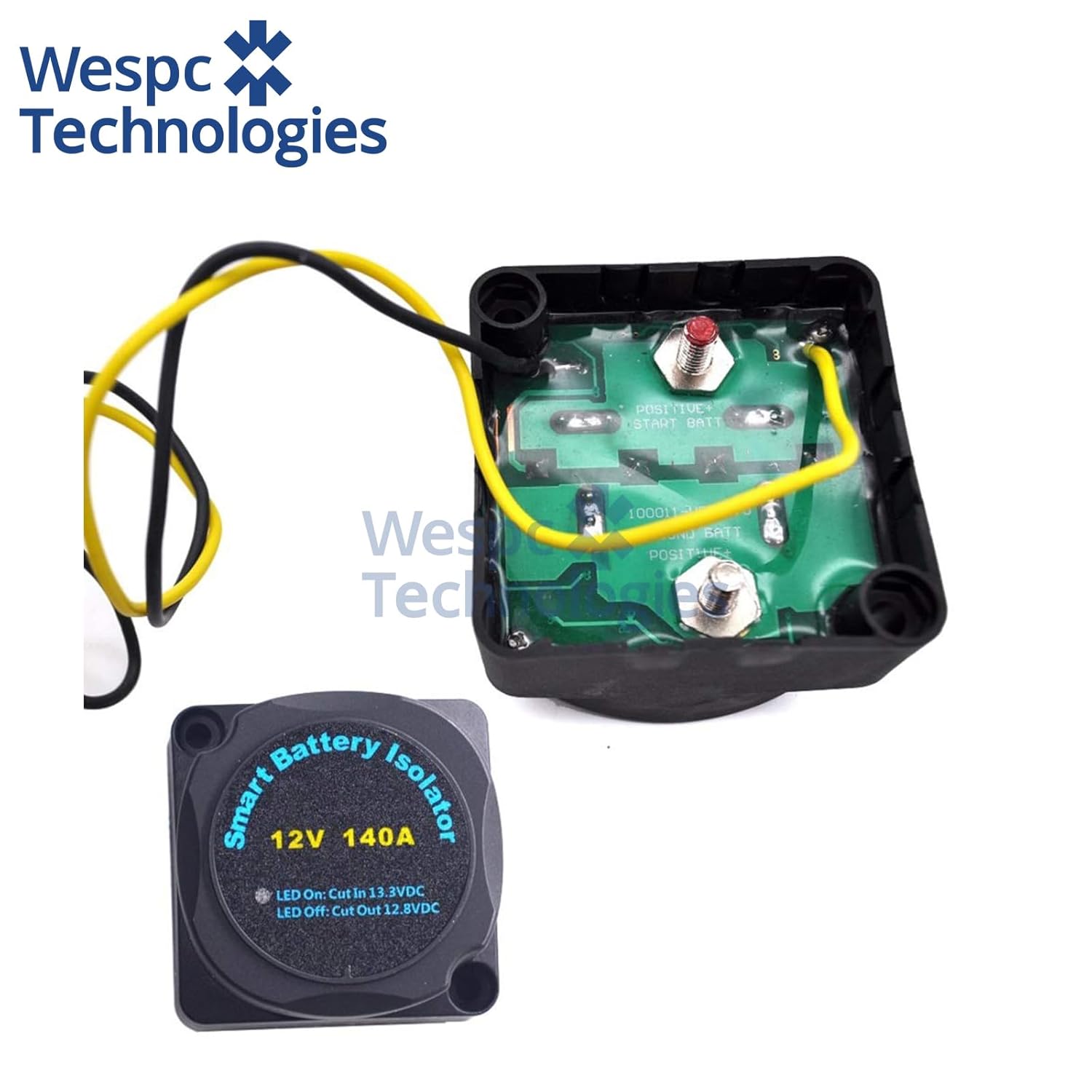 Dual Battery Isolator Kit 12V 140Amp Voltage Sensitive Relay & Wiring Cable Kit, Complete VSR Double Battery Automatic Charger, Fits Trucks, SUV, ATV, ATV, UTV