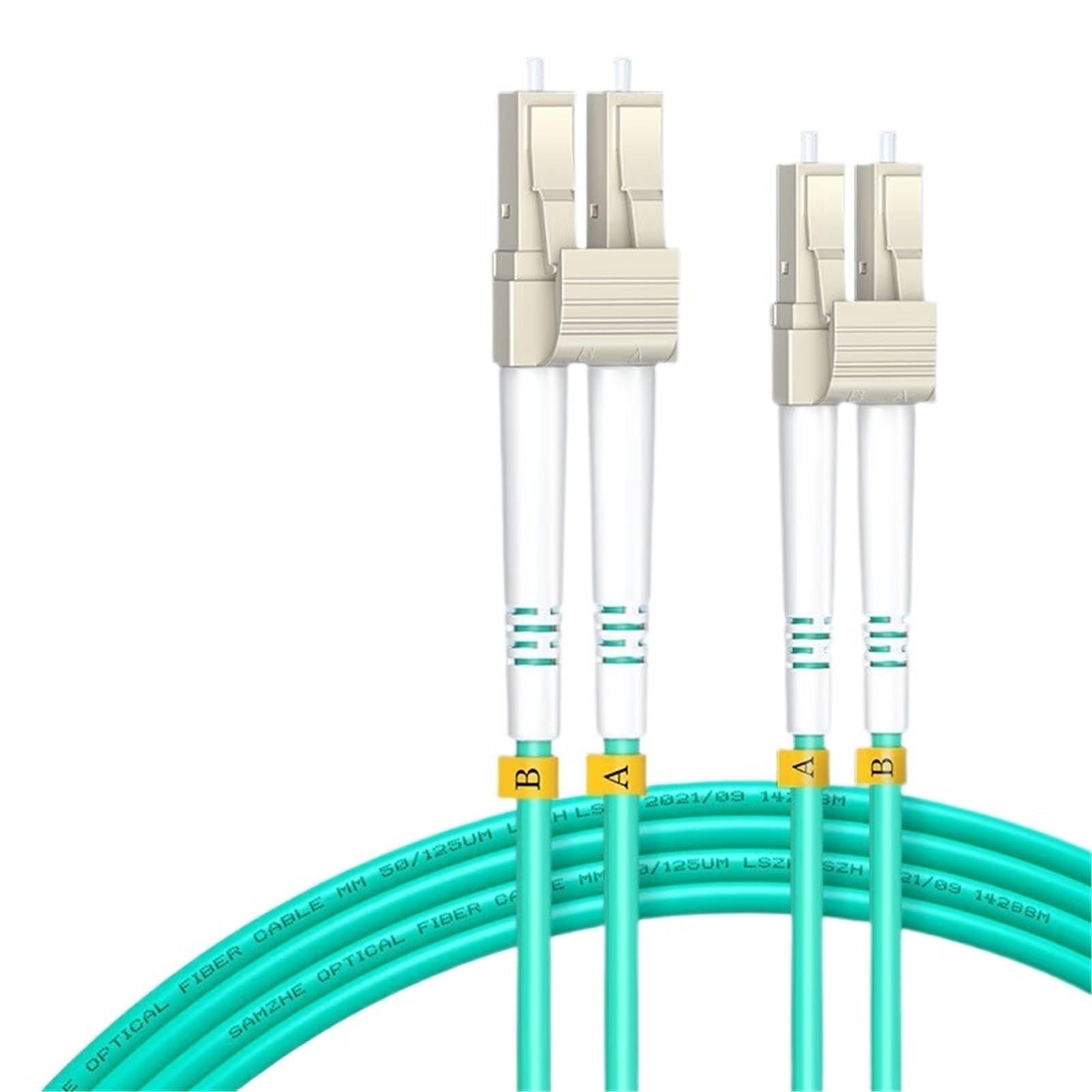 1 x kabel światłowodowy LC OM3 | Zewnętrzny kabel połączeniowy do Internetu 50 m, dupleks, osłona LSZH, 150 m, 125 m, 1 szt. (150 m)