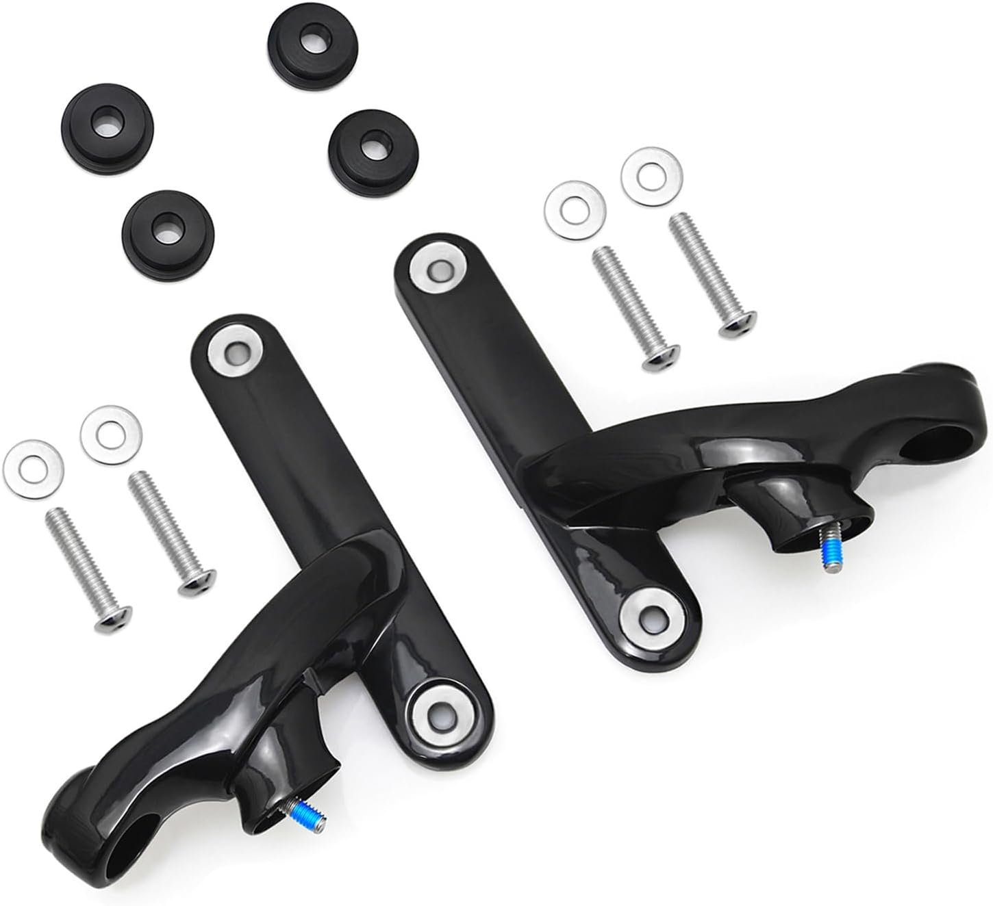 For harley street glide fog passing light kit LED motorcycle fog Auxiliary Lighting Bracket for harley davidson spot light bracket (Complete sets - Gloss Black)