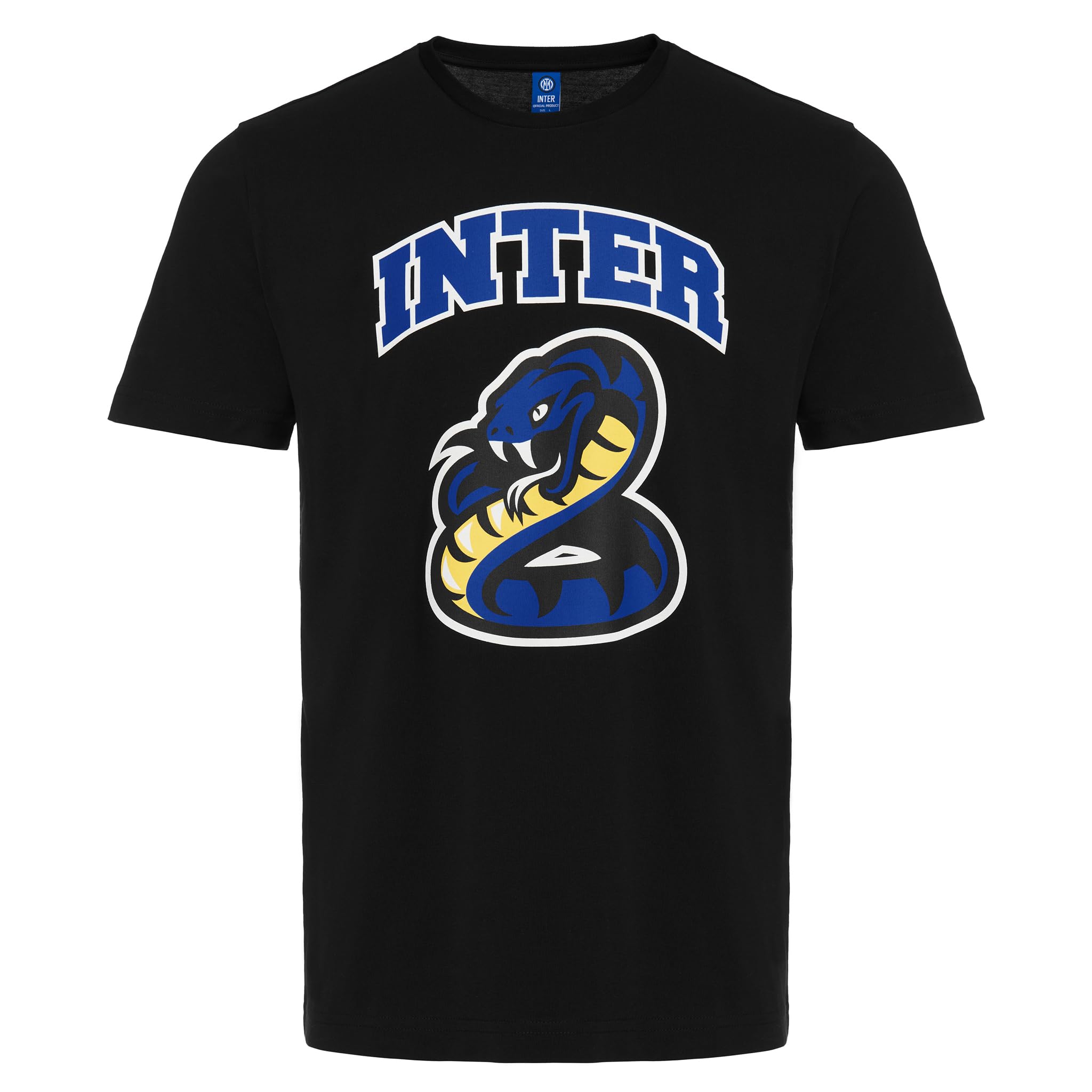 Inter T-Shirt, Adulto-Unisex, Prodotto Ufficiale, Design con Biscione Collezione Esclusiva Back to Stadium, 100% Cotone, Adatta a Tutti i Tifosi Nerazzurri