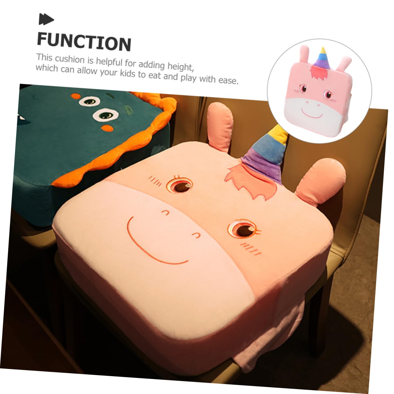 Veemoon Seggiolino Rialzato per Sedia da Pranzo 5 CM Spessore Cuscino Antiscivolo Portatile per Uso Domestico e Viaggi Cuscino Rialzato per Sedia Comodo Traspirante Adatto a Scuole e