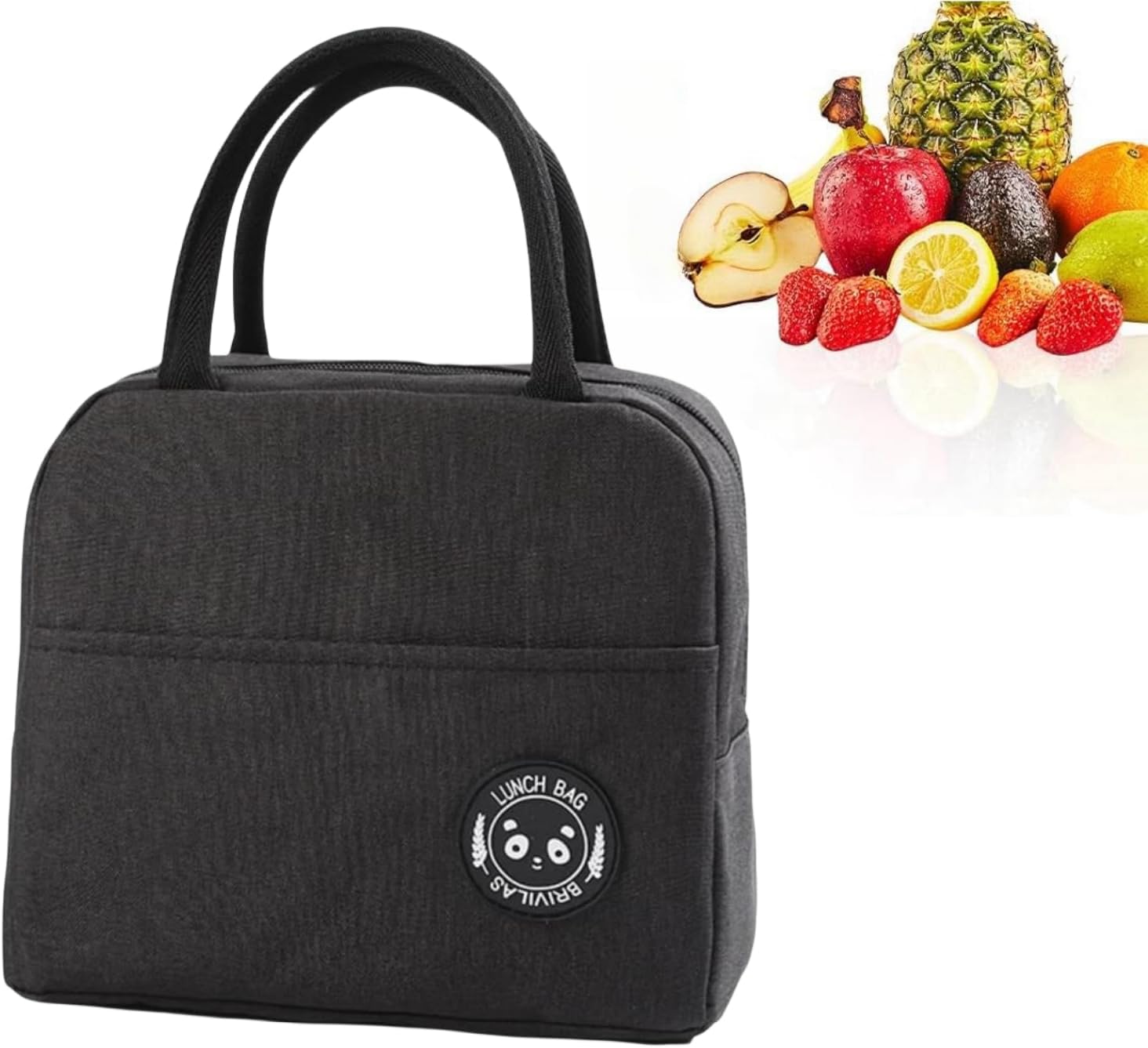 Lunch Bag,Keep Food Fresh & Cold/Hot - Perfect for Work, School, Picnic - Durable & Lightweight,Black
