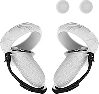 Vista 1 de (1 Pair) Orzero Silicone Controller Cover Compatible for Quest 2, Anti-Throw Soft Protective VR Gaming Headset Handle - White