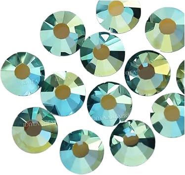 Non Hot Fix Crystal Flat Back Rhinestone Strass Glitters Stone for DIY Nail Art Wedding DiamondBlue Zircon Shimmer,SS6 1440pieces