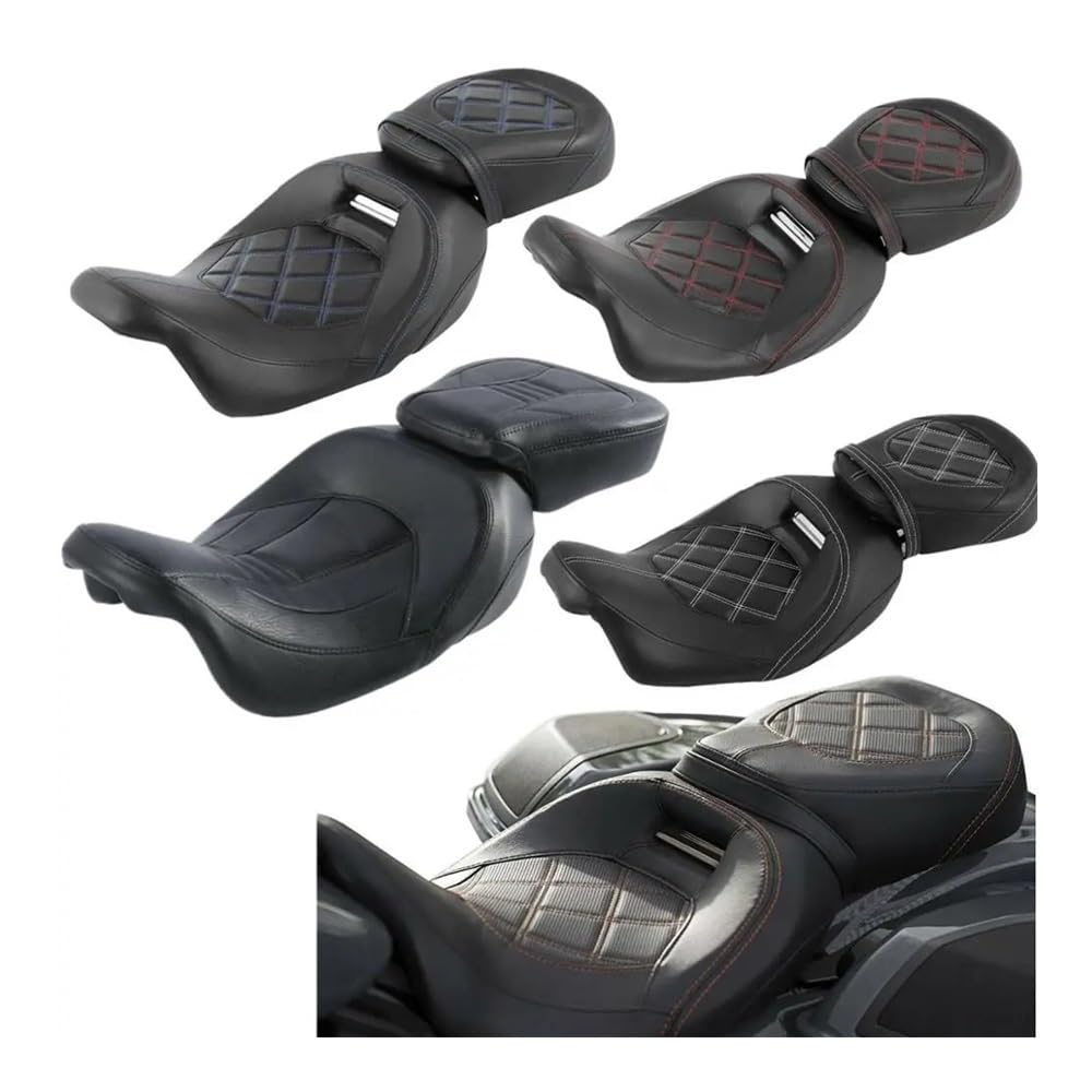 Respaldo Asiento Doble de Motocicleta para Touring Street Electra Glide, para Road King Cl&assic CVO 2009-2022 FLHTCUSE8 2013 Asiento Pasajero Motocicleta