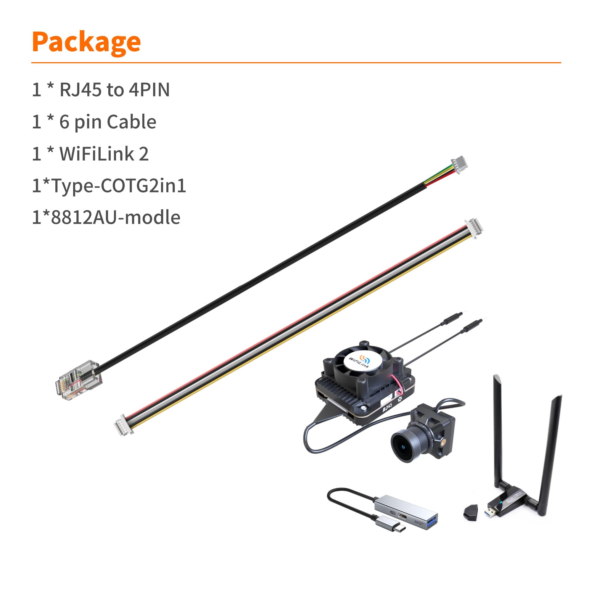 RunCam WiFiLink2 - Sistema digitale 1080P60FPS HD FPV con fotocamera Micro FPV e modulo trasmettitore VTX per monitor FPV su dispositivi mobili ad ala fissa RC auto RC Hobby (basato su OpenIPC)