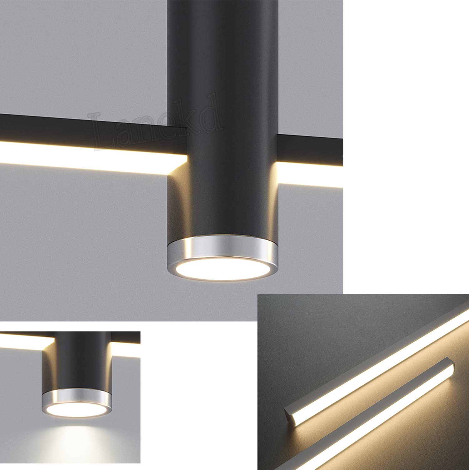 Lampa wisząca LED, do jadalni, ściemniana, do salonu, kuchni, sufitu, nowoczesny żyrandol z pilotem zdalnego sterowania, lampa wisząca do pracy, biura, baru (L120 cm)