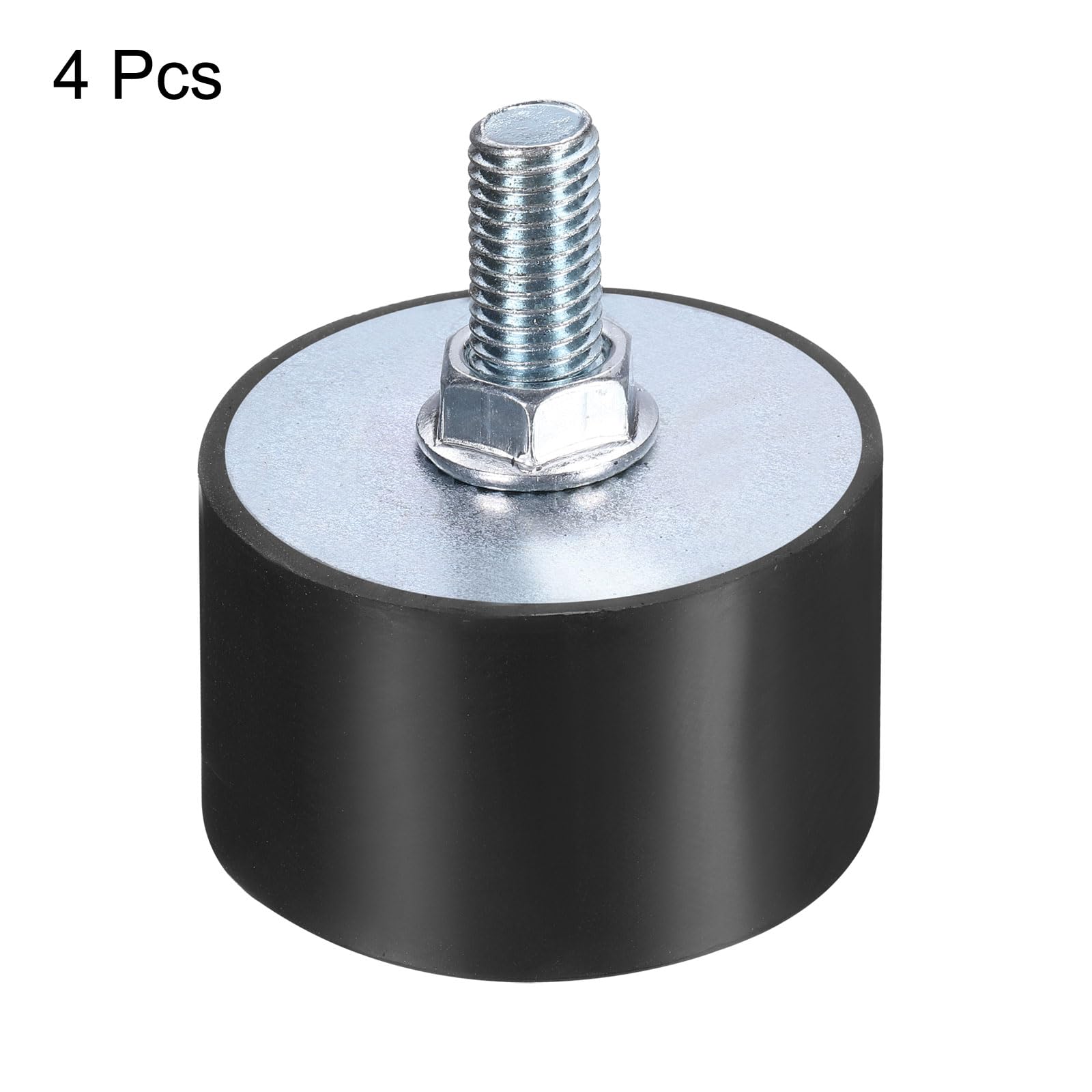 QUARKZMAN 4 Pezzi Supporti Antivibranti In Gomma M10x28mm Con Perni 50x30mm Maschio Femmina Ammortizzatori Vibrazioni Zincati Supporti Cilindrici Con 4 Dadi Di Bloccaggio M10